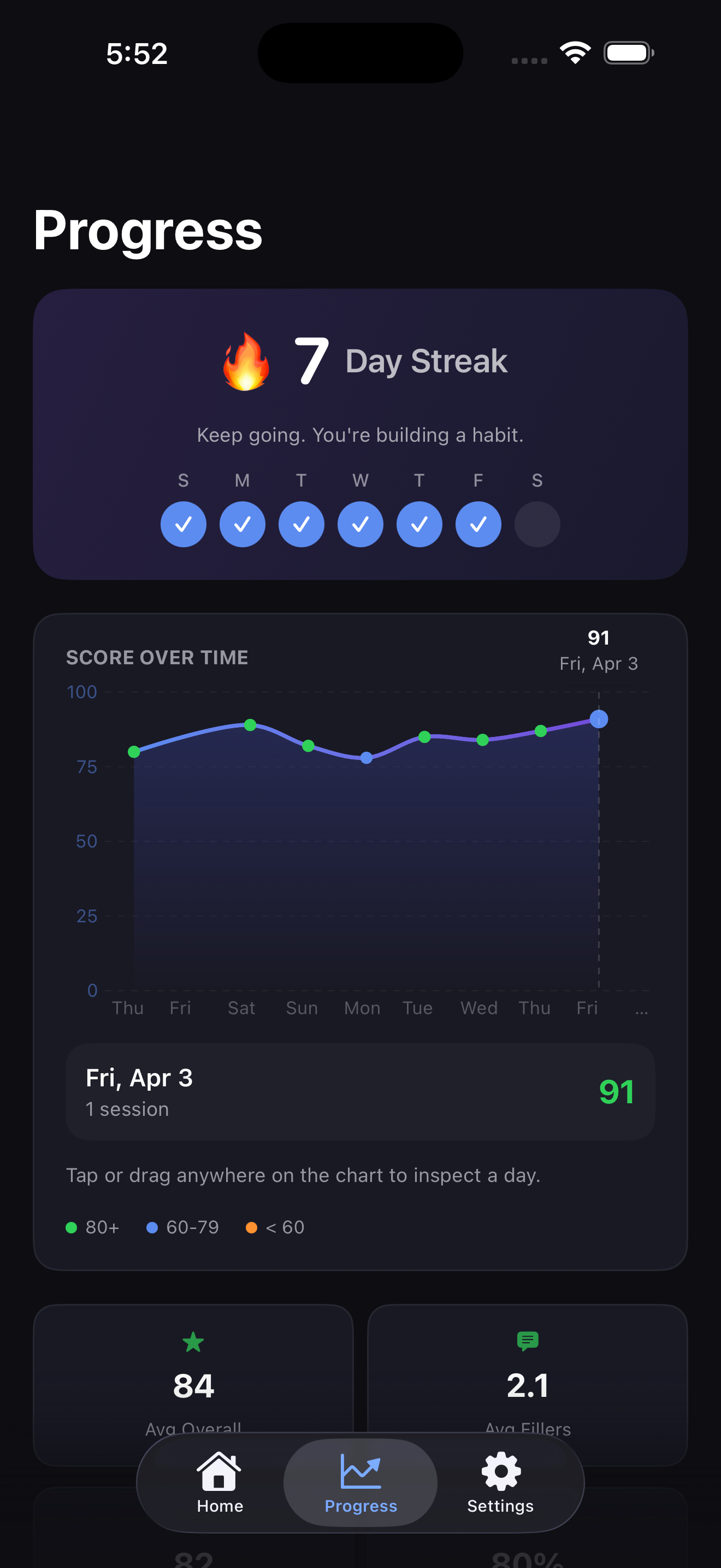 Articulate Session Screen